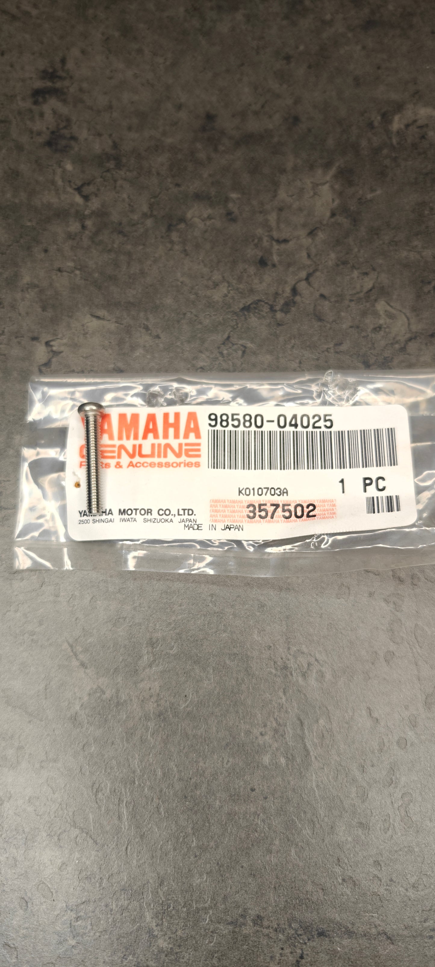 Skruv yamaha 98580-04025