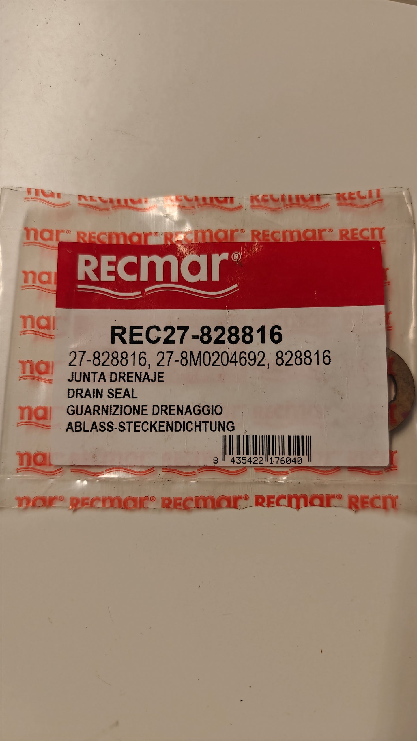 Packning till motoroljans avtappningsplugg Mercury 27-828816